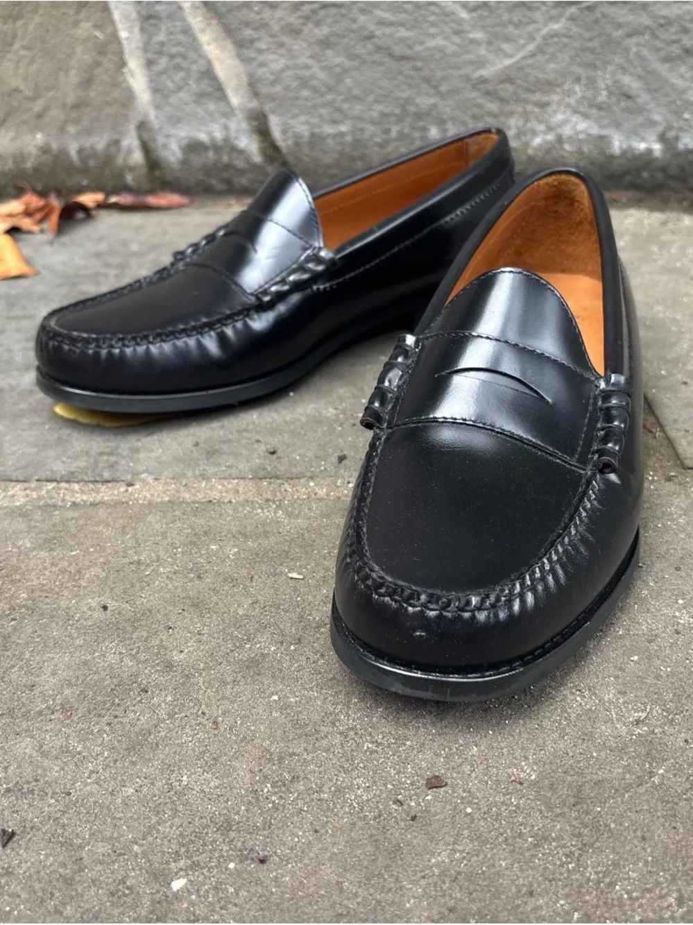 Classic Black Leather Penny Loafers for Men